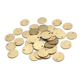 100pcs Brass Round Dog Tag Charm Pendants for Jewelry Making
