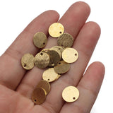 100pcs Brass Round Dog Tag Charm Pendants for Jewelry Making