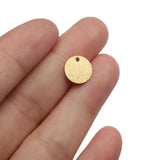 100pcs Brass Round Dog Tag Charm Pendants for Jewelry Making