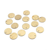 100pcs Brass Round Dog Tag Charm Pendants for Jewelry Making