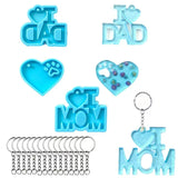 3 Pcs/Set Parents Theme Keychain Resin Mold Pendant Silicone Mould DIY Crafts