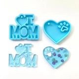 3 Pcs/Set Parents Theme Keychain Resin Mold Pendant Silicone Mould DIY Crafts