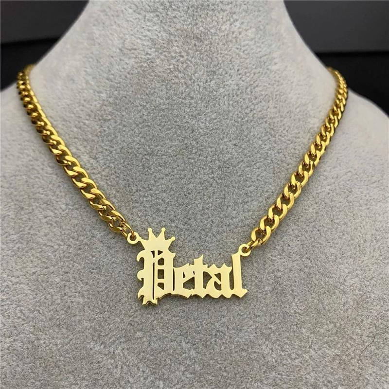 Personalized Name Necklace Stainless Steel 5mm NK Chain Jewelry for Women