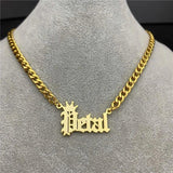 Personalized Name Necklace Stainless Steel 5mm NK Chain Jewelry for Women
