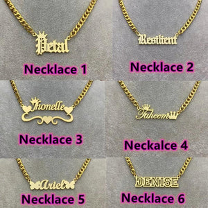 Personalized Name Necklace Stainless Steel 5mm NK Chain Jewelry for Women