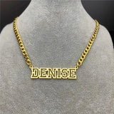 Personalized Name Necklace Stainless Steel 5mm NK Chain Jewelry for Women