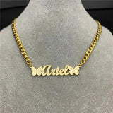 Personalized Name Necklace Stainless Steel 5mm NK Chain Jewelry for Women