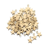 100pcs Raw Brass Star Geometry Charms for DIY Jewelry Making