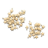 100pcs Raw Brass Star Geometry Charms for DIY Jewelry Making