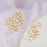 100pcs Raw Brass Star Geometry Charms for DIY Jewelry Making