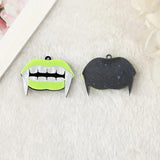 10 Pcs Halloween Mouth Charms Flatback Acrylic Fangs for DIY Jewelry