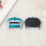 10 Pcs Halloween Mouth Charms Flatback Acrylic Fangs for DIY Jewelry
