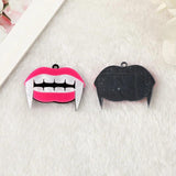 10 Pcs Halloween Mouth Charms Flatback Acrylic Fangs for DIY Jewelry