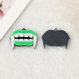 10 Pcs Halloween Mouth Charms Flatback Acrylic Fangs for DIY Jewelry