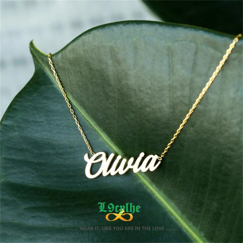 Name Necklace Silver Chain Personalized Name Necklaces Jewelry For Women Men