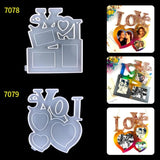 Love Heart Photo Frame Silicone Mold for Resin