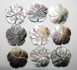 6PCS 35mm Shell Carved Flower Pendant for Jewelry Making