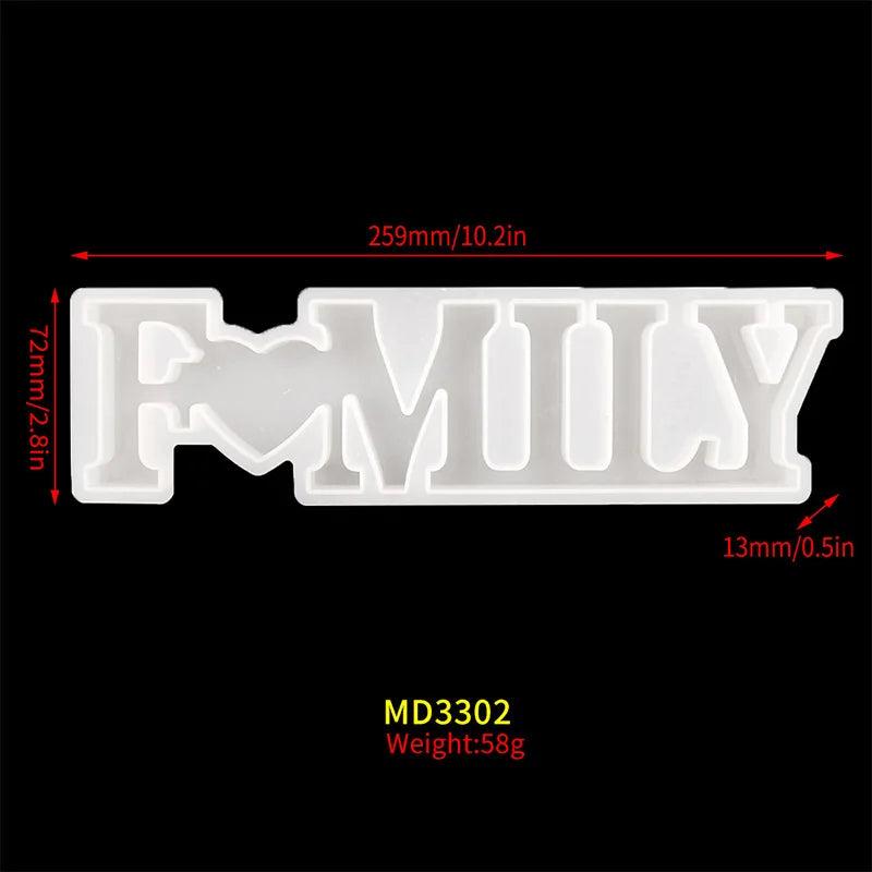 DIY Family Love Resin Word Mold for Home Decor
