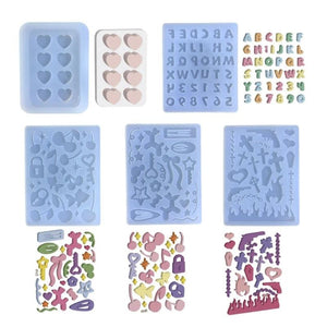 Silicone Quicksand Decoration Molds Filler Cherry Letter Star Keychain Mold