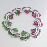 Greek Sorority Pink Green Letter Heart Rhinestone Charms DIY Jewelry