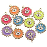 5pcs Stainless Steel Round Eye Charm Pendants DIY Jewelry Making Findings