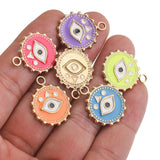 5pcs Stainless Steel Round Eye Charm Pendants DIY Jewelry Making Findings