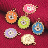 5pcs Stainless Steel Round Eye Charm Pendants DIY Jewelry Making Findings
