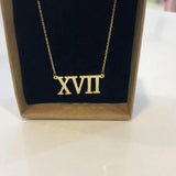 Personalized Roman Numeral Necklace Date Pendant Custom Jewelry Gift