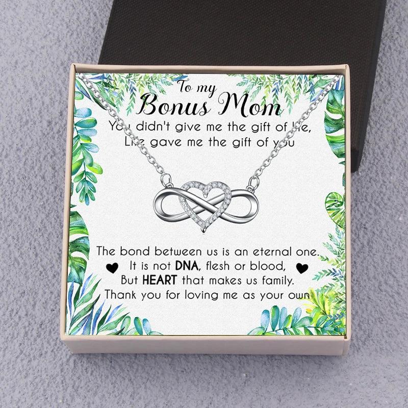 Bonus Mom Heart Necklace With Box Charm - Mother's Gift