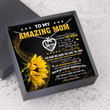 To My Amazing Mom Necklace Thank You & Love You with Box Necklace Card