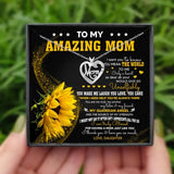 To My Amazing Mom Necklace Thank You & Love You with Box Necklace Card