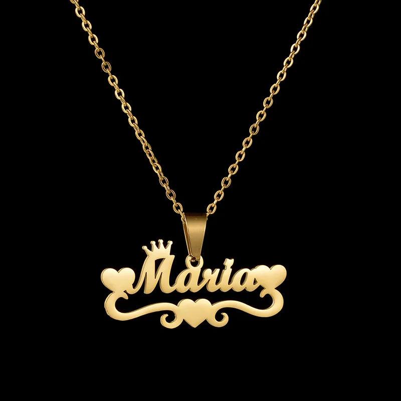 Personalized Stainless Steel Heart Name Necklace Choker