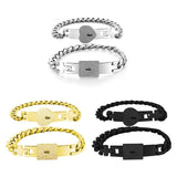 Heart Lock Key Couple Bracelets Stainless Steel Jewelry