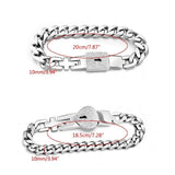 Heart Lock Key Couple Bracelets Stainless Steel Jewelry