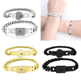 Heart Lock Key Couple Bracelets Stainless Steel Jewelry