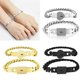 Heart Lock Key Couple Bracelets Stainless Steel Jewelry