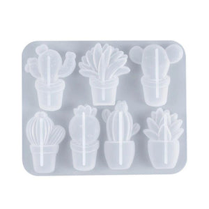 3D Cactus Keychains Crystal Epoxy Resin Mold Pendant