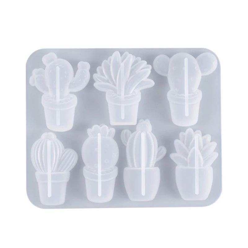 3D Cactus Keychains Crystal Epoxy Resin Mold Pendant