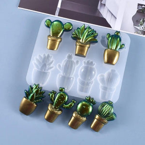 3D Cactus Keychains Crystal Epoxy Resin Mold Pendant