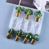 3D Cactus Keychains Crystal Epoxy Resin Mold Pendant