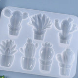 3D Cactus Keychains Crystal Epoxy Resin Mold Pendant