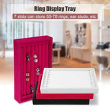 Velvet Jewelry Display Organizer Rings Earring Studs Storage Case Holder Box