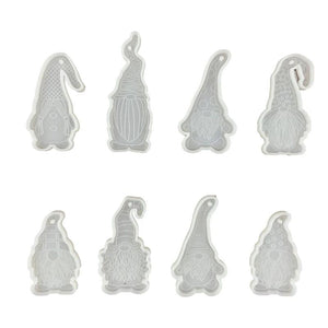 8x/Set Gnome Dwarf Pendant Silicone Mould for Epoxy DIY Necklace Earrings