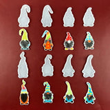 8x/Set Gnome Dwarf Pendant Silicone Mould for Epoxy DIY Necklace Earrings
