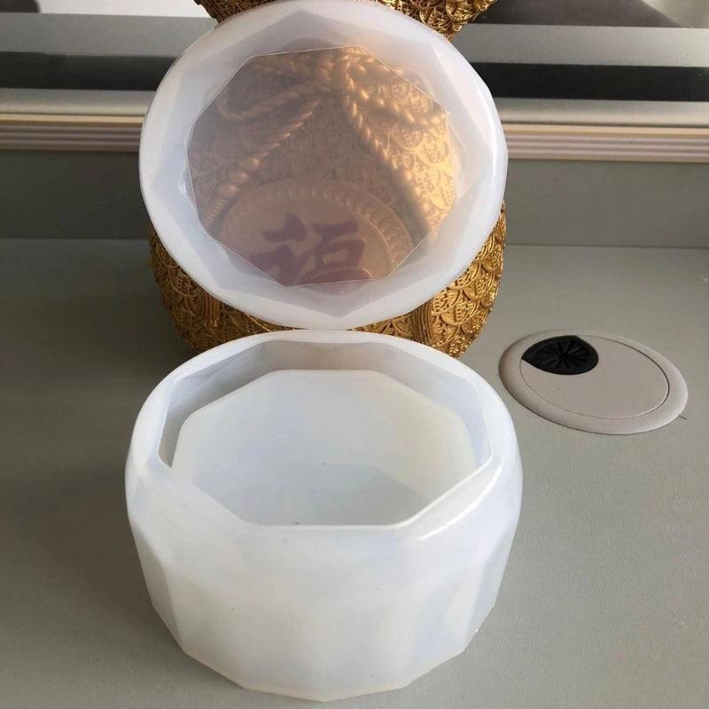 Silicone Mold Trinket Container Clear Round Pen Holder Resin Casting Molds