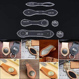 4 Shapes Leather Acrylic Template Keychain Stencil Set DIY Craft Tools