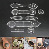 4 Shapes Leather Acrylic Template Keychain Stencil Set DIY Craft Tools