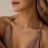 Double Name Pendant Necklace for Women Personalized Stainless Steel Choker