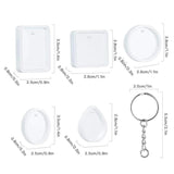 20Pcs Water Drop Round Oval Keychain Pendant Resin Mold
