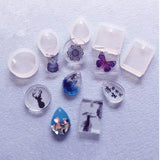 20Pcs Water Drop Round Oval Keychain Pendant Resin Mold